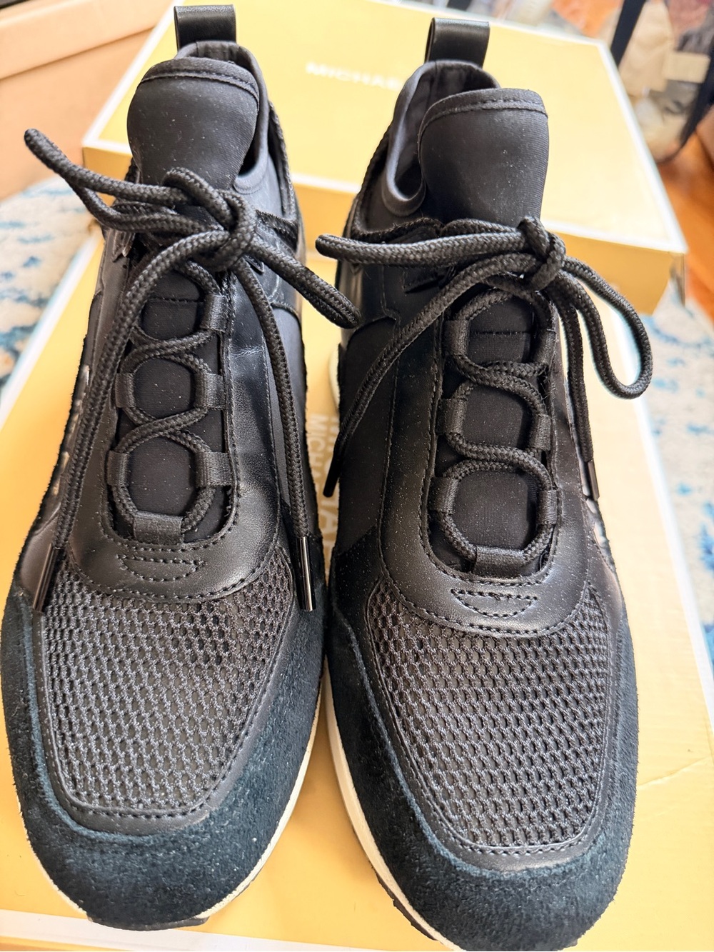 Michael Kors Lula Trainer Black Mesh Sneakers 9M